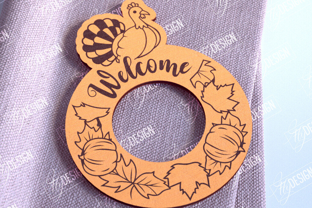 Σετ των 2 Intra απο ξύλο plywood 3mm-4mm πάχος – Δαχτυλίδια Χαρτοπετσέτας Ευχαριστιών V.1 | Αρχείο CNC Δίασταση  20x20 cm INTRAFABR-103789560