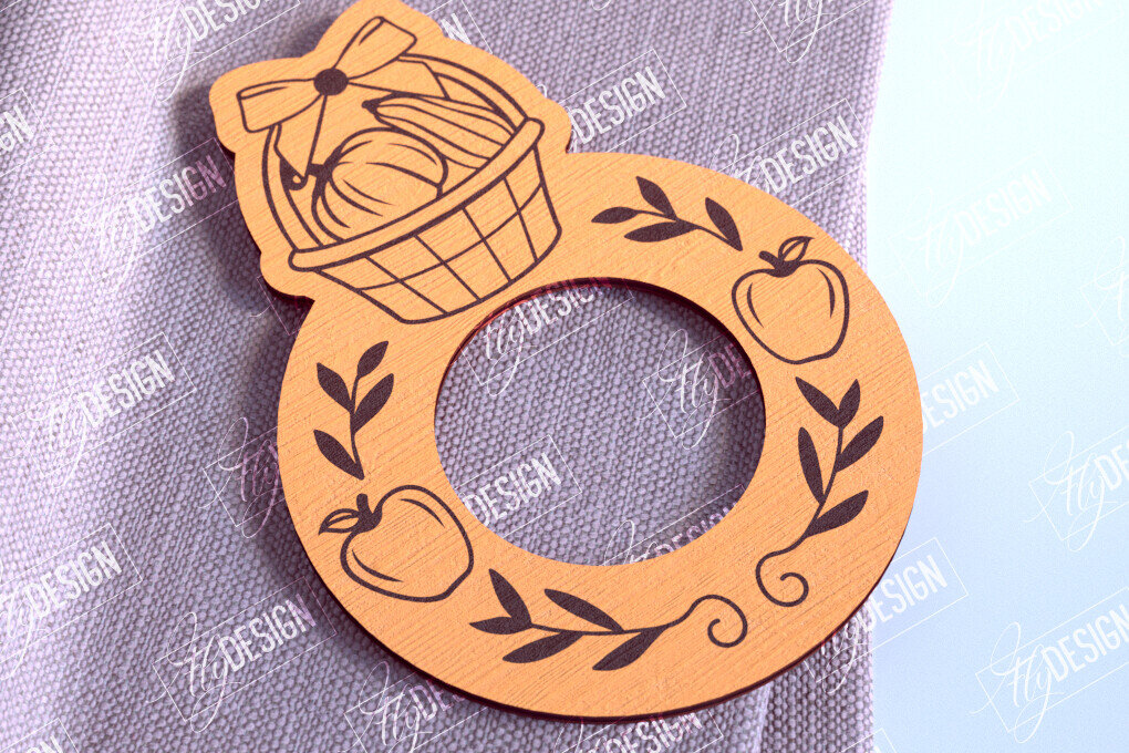 Σετ των 2 Intra απο ξύλο plywood 3mm-4mm πάχος – Δαχτυλίδια Χαρτοπετσέτας Ευχαριστιών V.1 | Αρχείο CNC Δίασταση  20x20 cm INTRAFABR-103789496