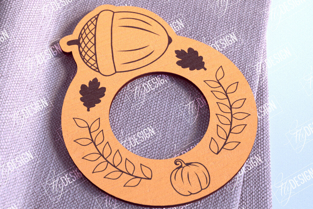 Σετ των 2 Intra απο ξύλο plywood 3mm-4mm πάχος – Δαχτυλίδια Χαρτοπετσέτας Ευχαριστιών V.1 | Αρχείο CNC Δίασταση  20x20 cm INTRAFABR-103789507