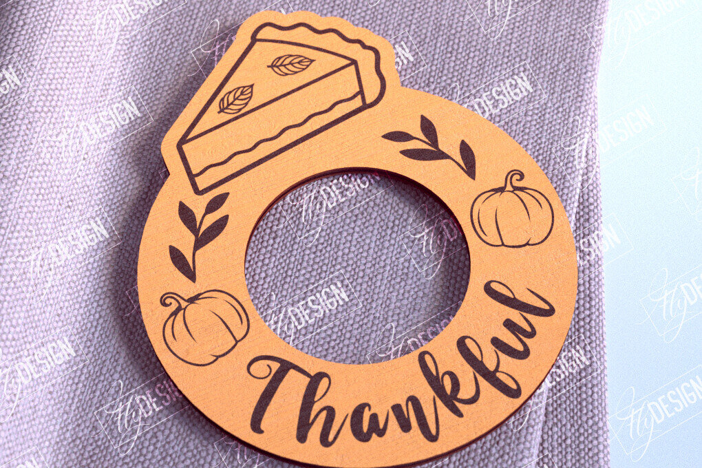 Σετ των 2 Intra απο ξύλο plywood 3mm-4mm πάχος – Δαχτυλίδια Χαρτοπετσέτας Ευχαριστιών V.1 | Αρχείο CNC Δίασταση  20x20 cm INTRAFABR-103789521