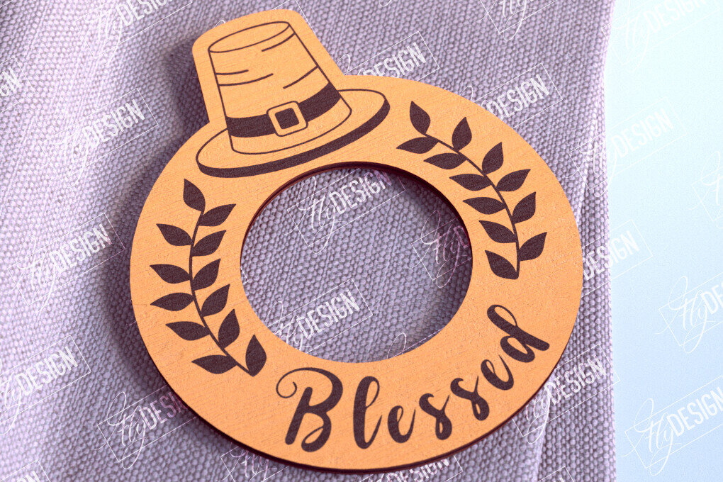 Σετ των 2 Intra απο ξύλο plywood 3mm-4mm πάχος – Δαχτυλίδια Χαρτοπετσέτας Ευχαριστιών V.1 | Αρχείο CNC Δίασταση  20x20 cm INTRAFABR-103789550