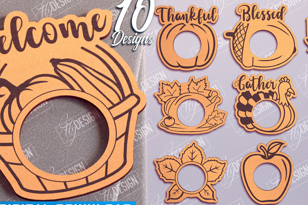 Σετ των 2 Intra απο ξύλο plywood 3mm-4mm πάχος – Δαχτυλίδια χαρτοπετσέτας Ευχαριστιών V.2 Bundle|CNC Δίασταση  20x20 cm INTRAFABR-103789854