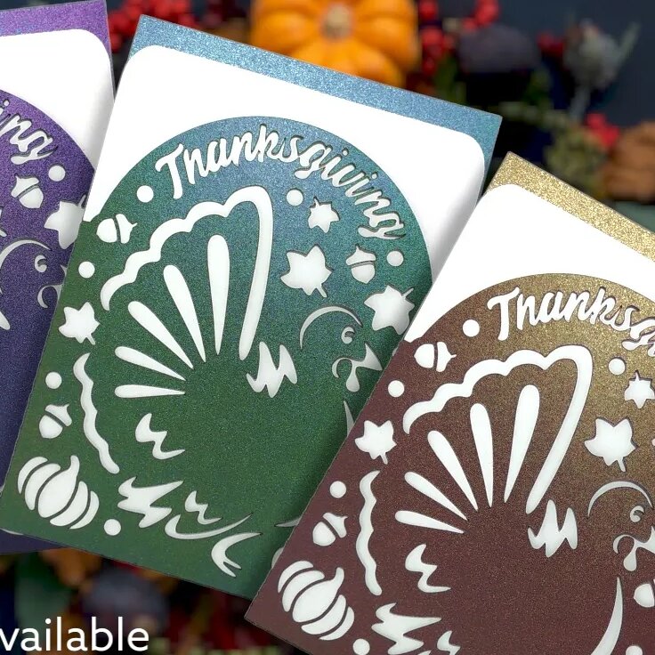 Σετ των 2 Intra απο ξύλο plywood 3mm-4mm πάχος – Κάρτα τσέπης ημέρας των ευχαριστιών Δίασταση  20x20 cm INTRAFABR-41173558