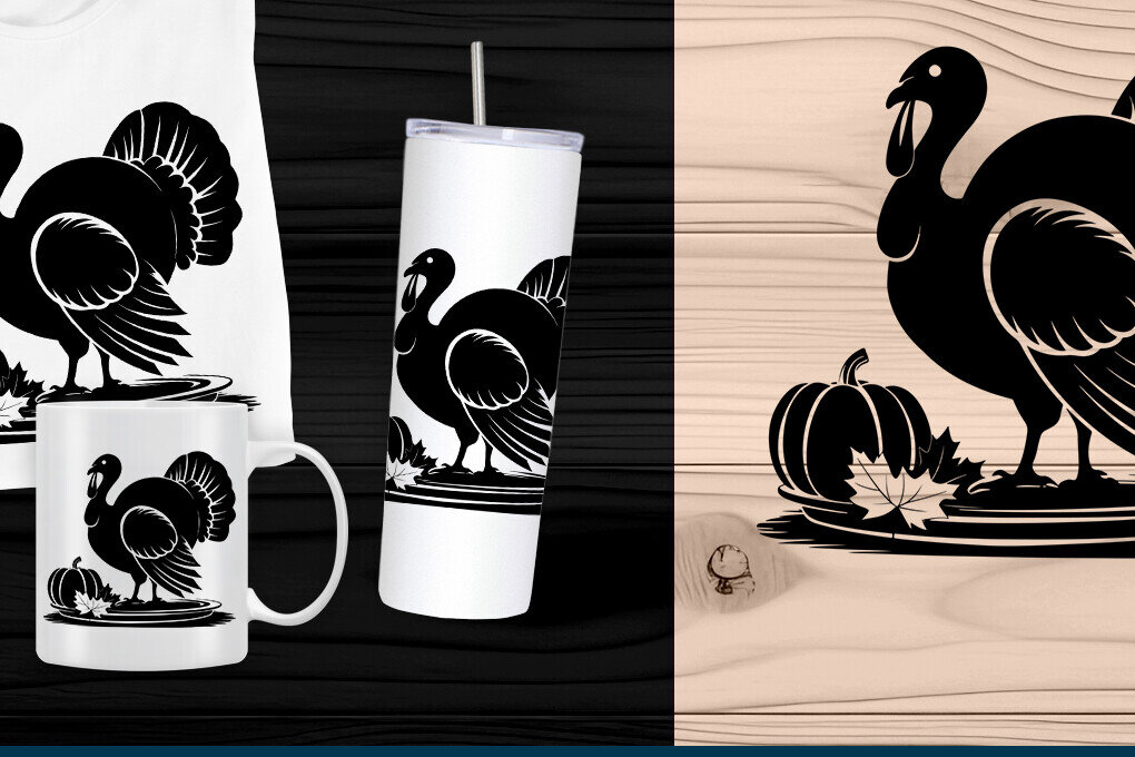 Σετ των 2 Intra απο ξύλο plywood 3mm-4mm πάχος – Κοπή λέιζερ Τουρκίας για την Ημέρα των Ευχαριστιών Δίασταση  20x20 cm INTRAFABR-107925011