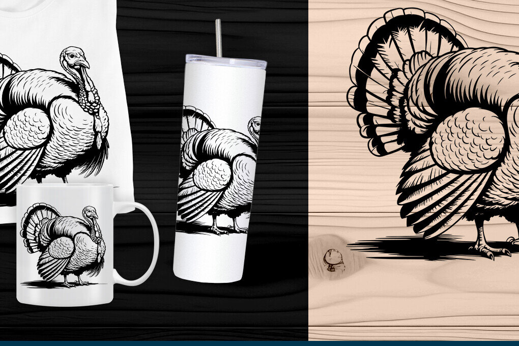 Σετ των 2 Intra απο ξύλο plywood 3mm-4mm πάχος – Κοπή λέιζερ Τουρκίας για την Ημέρα των Ευχαριστιών Δίασταση  20x20 cm INTRAFABR-107925245