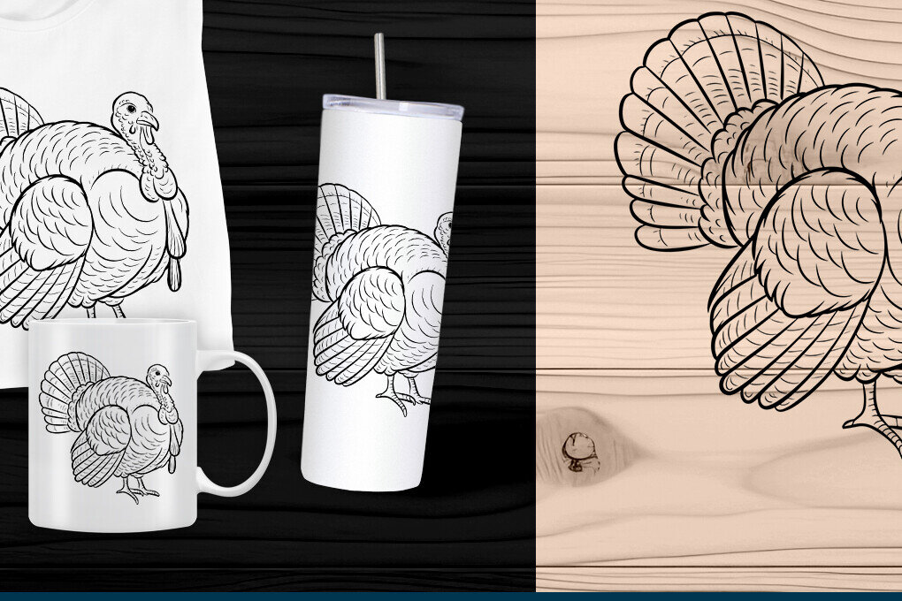 Σετ των 2 Intra απο ξύλο plywood 3mm-4mm πάχος – Κοπή λέιζερ Τουρκίας για την Ημέρα των Ευχαριστιών Δίασταση  20x20 cm INTRAFABR-107925400