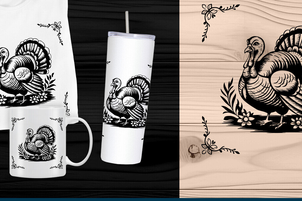 Σετ των 2 Intra απο ξύλο plywood 3mm-4mm πάχος – Κοπή λέιζερ Τουρκίας για την Ημέρα των Ευχαριστιών Δίασταση  20x20 cm INTRAFABR-107925541