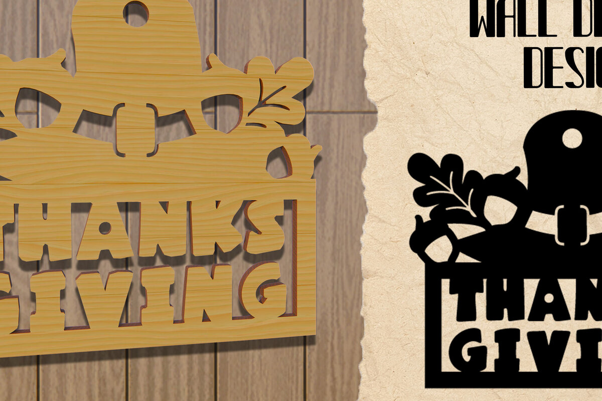 Intra απο ξύλο plywood 3mm-4mm πάχος – Διακόσμηση τοίχου για την Ημέρα των Ευχαριστιών. Δίασταση  40x30 cm INTRAFABR-78570126