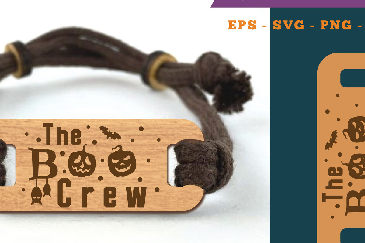 Σετ των 2 Intra απο ξύλο plywood 3mm-4mm πάχος – The Boo Crew Bracelet 2 Δίασταση  20x20 cm INTRAFABR-110080327
