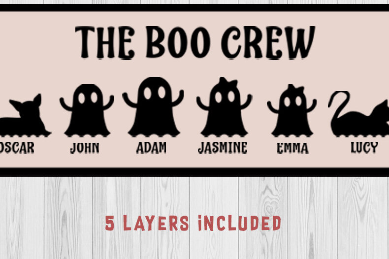 Intra απο ξύλο plywood 3mm-4mm πάχος – The Boo Crew Sign Lasercut, 3d Δίασταση  40x30 cm INTRAFABR-76198841
