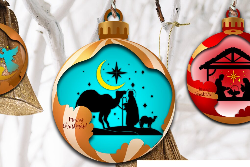 Σετ των 2 Intra απο ξύλο plywood 3mm-4mm πάχος – The Christmas Story Ornaments Δίασταση  20x20 cm INTRAFABR-82890569