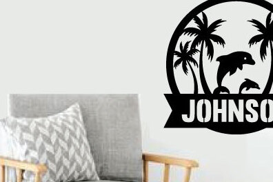 Σετ των 2 Intra απο ξύλο plywood 3mm-4mm πάχος – The Dolphin Summer Laser Beach Scene Δίασταση  20x20 cm INTRAFABR-75697368