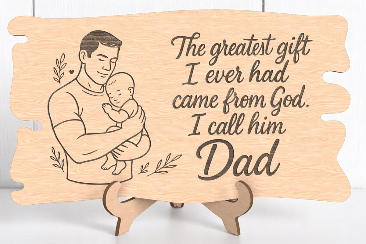 Σετ των 2 Intra απο ξύλο plywood 3mm-4mm πάχος – Το καλύτερο δώρο Dad Plaque Δίασταση  20x20 cm INTRAFABR-121486634