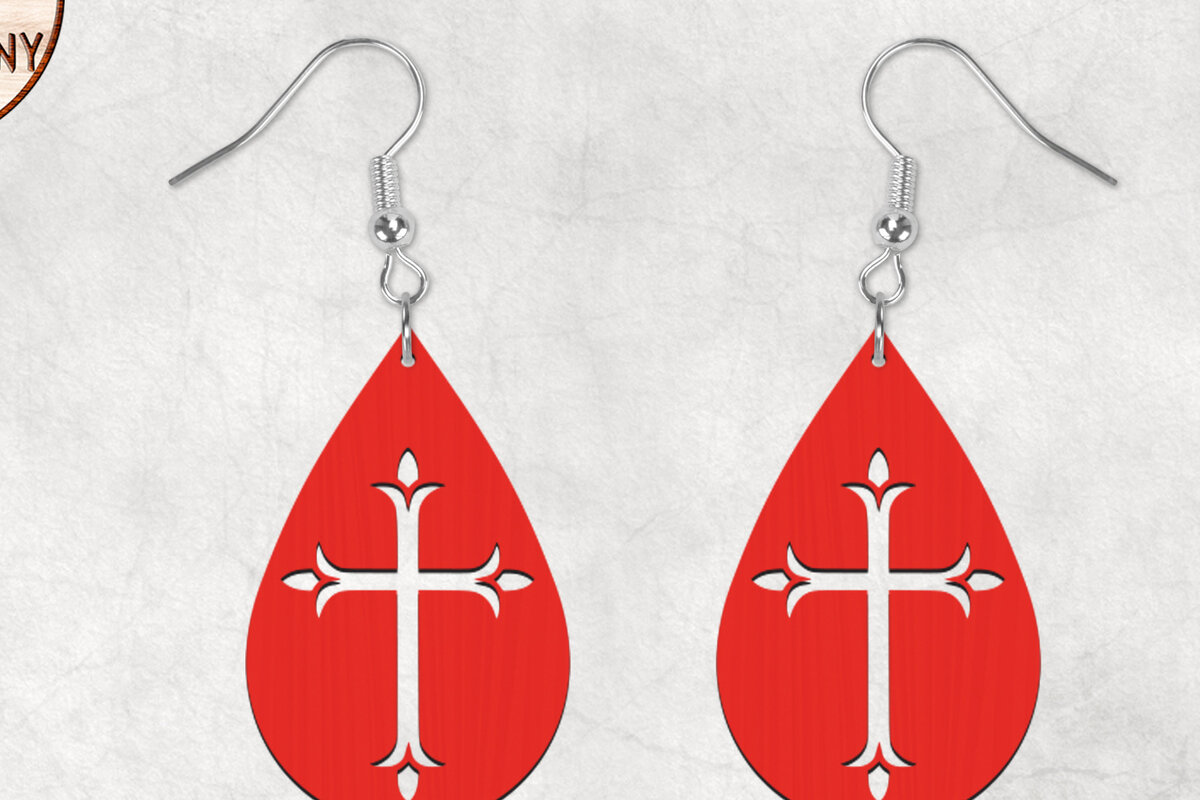 Σετ των 3 Intra απο ξύλο plywood 3mm-4mm πάχος – Τα σκουλαρίκια Boho του Τιμίου Σταυρού Δίασταση  5x5 cm INTRAFABR-28853512