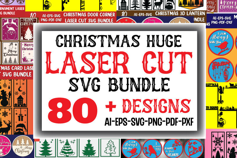 Σετ των 2 Intra απο ξύλο plywood 3mm-4mm πάχος – The Huge Christmas Cut Bundle Δίασταση  20x20 cm INTRAFABR-124874619