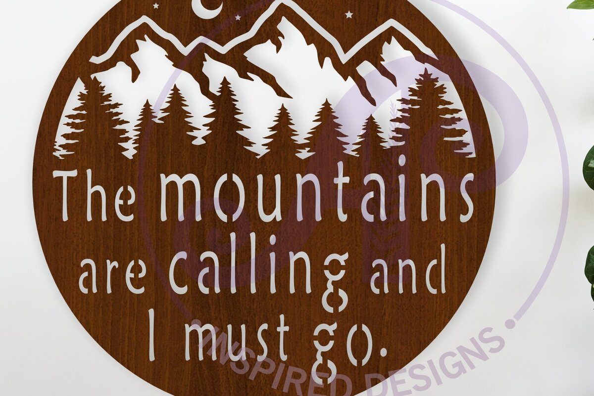 Intra απο ξύλο plywood 3mm-4mm πάχος – Τα βουνά καλούν το σημάδι τέχνης τοίχου Δίασταση  40x30 cm INTRAFABR-115780361