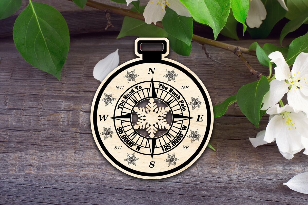 Σετ των 2 Intra απο ξύλο plywood 3mm-4mm πάχος – Στολίδι του Δρόμου προς τον Βόρειο Πόλο Δίασταση  20x20 cm INTRAFABR-34007263