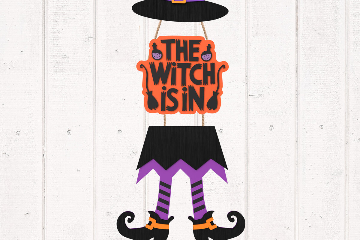 Σετ των 2 Intra απο ξύλο plywood 3mm-4mm πάχος – Η μάγισσα είναι στο σήμα της πόρτας Δίασταση  20x20 cm INTRAFABR-105764426