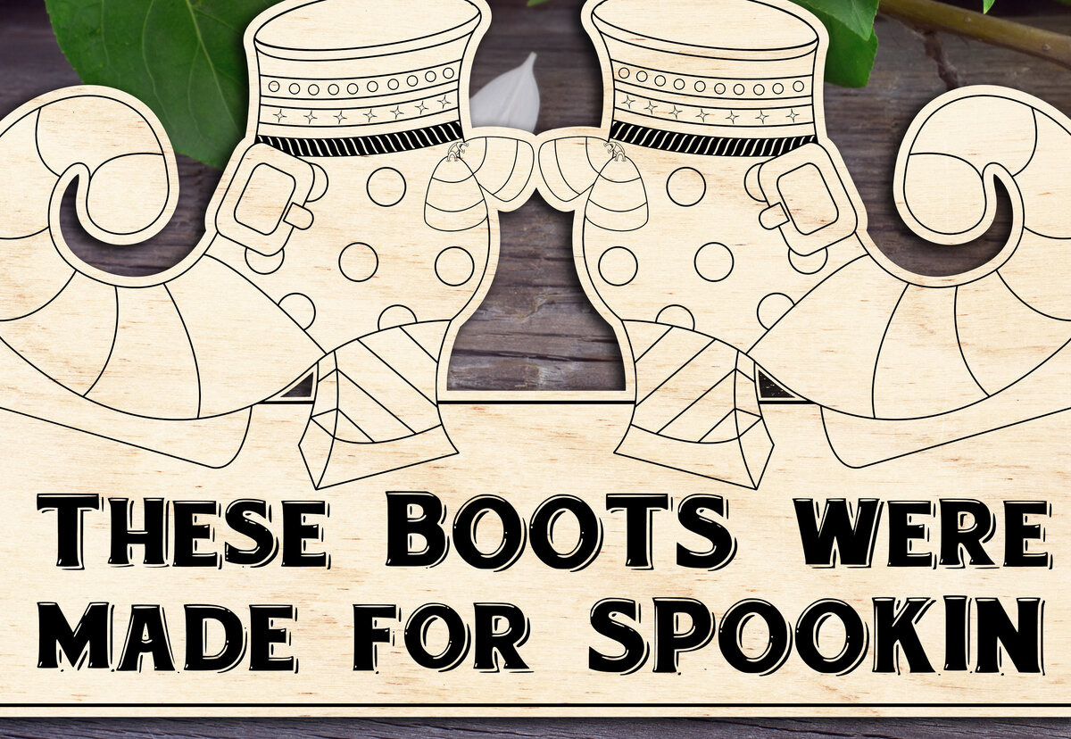 Σετ των 2 Intra απο ξύλο plywood 3mm-4mm πάχος – Αυτές οι μπότες φτιάχτηκαν για το Spookin' Δίασταση  20x20 cm INTRAFABR-30609154