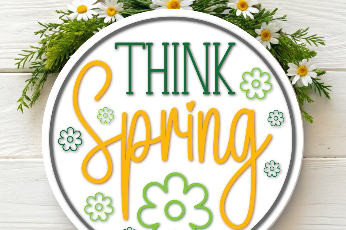 Intra απο ξύλο plywood 3mm-4mm πάχος – Σκεφτείτε Σχεδιασμός Spring Round Sign Δίασταση  40x30 cm INTRAFABR-118340948