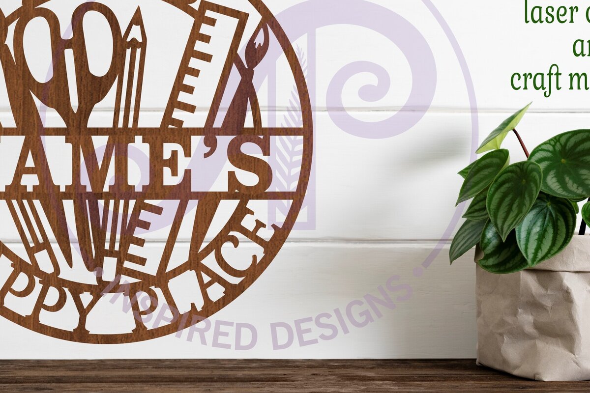 Σετ των 2 Intra απο ξύλο plywood 3mm-4mm πάχος – Αυτό είναι το Names Art and Craft Happy Place Δίασταση  20x20 cm INTRAFABR-85249718