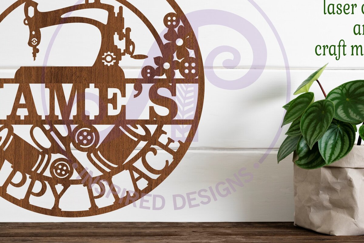 Intra απο ξύλο plywood 3mm-4mm πάχος – This is Names Sewing Happy Place SignSVG Δίασταση  40x30 cm INTRAFABR-84774457