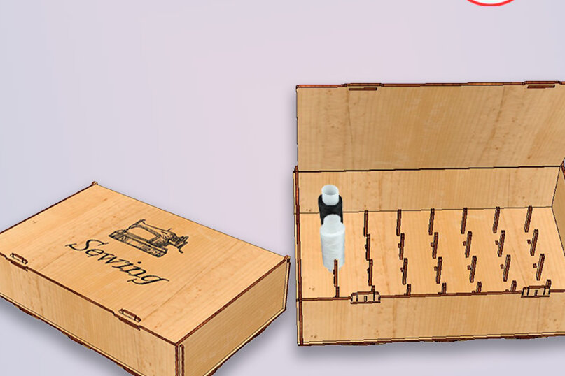 Σετ των 2 Intra απο ξύλο plywood 3mm-4mm πάχος – Κουτί αποθήκευσης καρουλιού νήματος Δίασταση  20x20 cm INTRAFABR-116023962