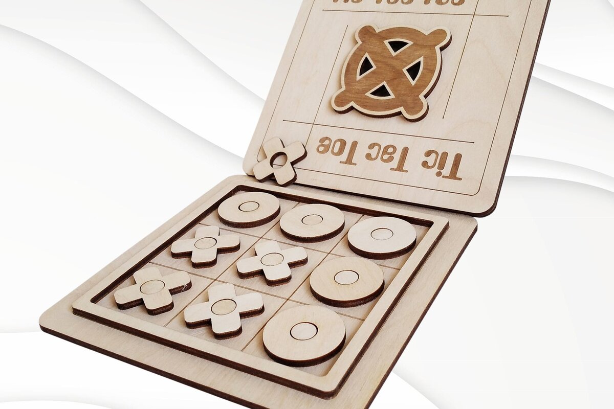 Σετ των 2 Intra απο ξύλο plywood 3mm-4mm πάχος – Tic Tac Toe Δίασταση  20x20 cm INTRAFABR-30389504