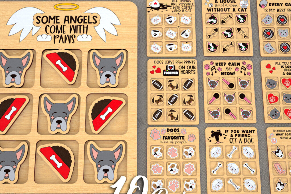 Σετ των 2 Intra απο ξύλο plywood 3mm-4mm πάχος – Πακέτο Tic Tac Toe | Νότες και Σταυροί Δίασταση  20x20 cm INTRAFABR-119473733