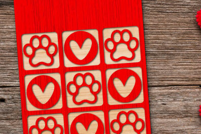 Σετ των 2 Intra απο ξύλο plywood 3mm-4mm πάχος – Παιχνίδι Tic Tac Toe Cut Laser Δίασταση  20x20 cm INTRAFABR-50827346