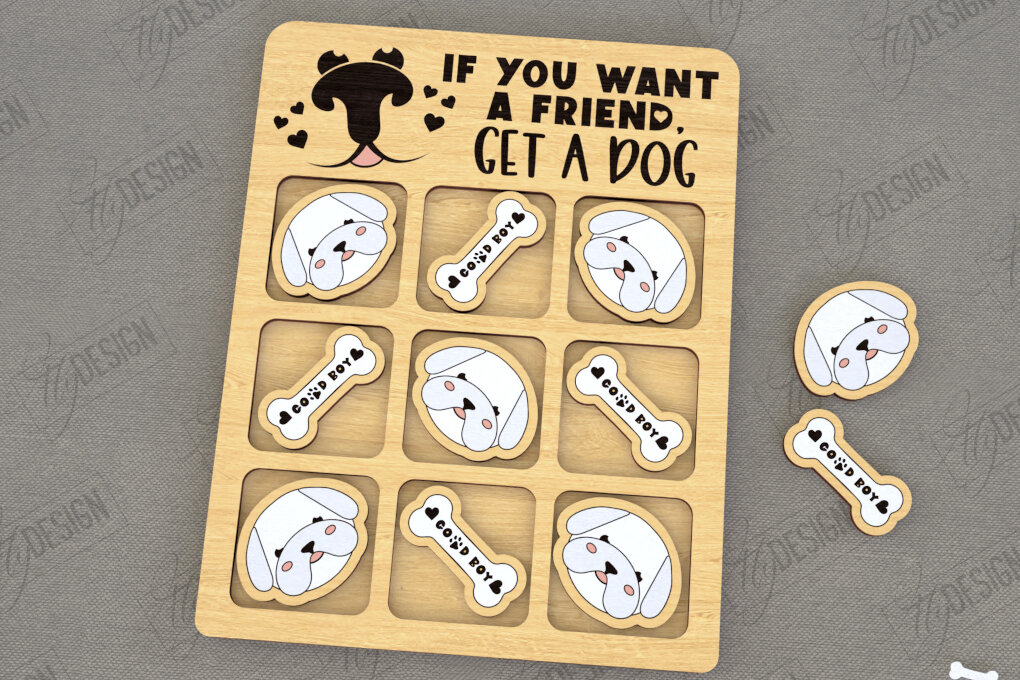 Σετ των 2 Intra απο ξύλο plywood 3mm-4mm πάχος – Tic Tac Toe | Νότες και Σταυροί | Κατοικίδια Δίασταση  20x20 cm INTRAFABR-119190962