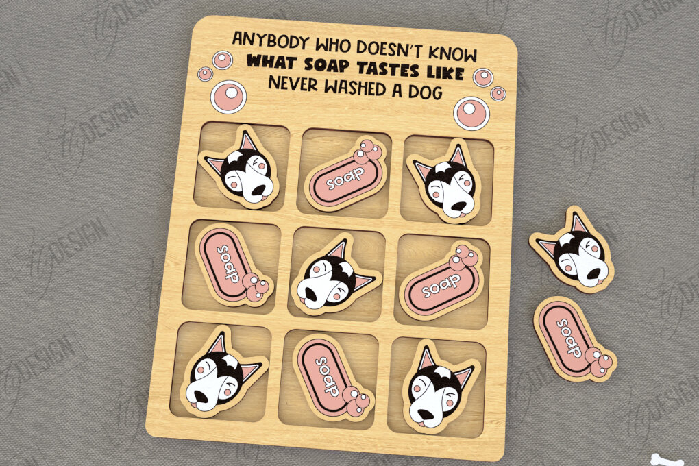 Σετ των 2 Intra απο ξύλο plywood 3mm-4mm πάχος – Tic Tac Toe | Νότες και Σταυροί | Κατοικίδια Δίασταση  20x20 cm INTRAFABR-119190965