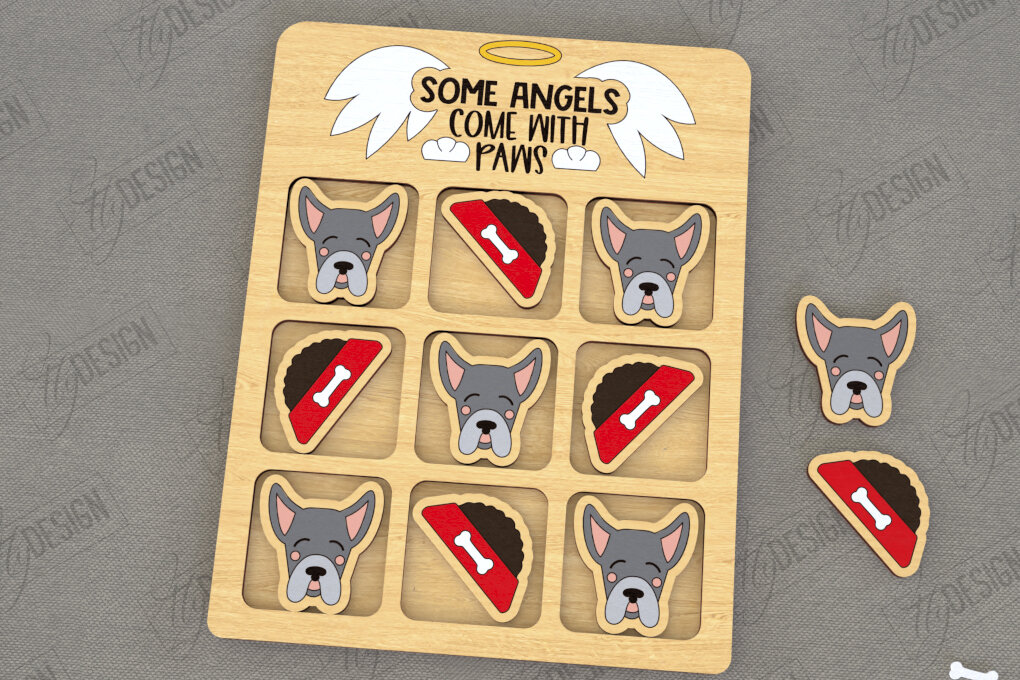 Σετ των 2 Intra απο ξύλο plywood 3mm-4mm πάχος – Tic Tac Toe | Νότες και Σταυροί | Κατοικίδια Δίασταση  20x20 cm INTRAFABR-119190967