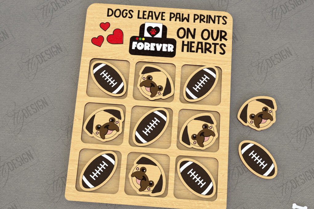 Σετ των 2 Intra απο ξύλο plywood 3mm-4mm πάχος – Tic Tac Toe | Νότες και Σταυροί | Κατοικίδια Δίασταση  20x20 cm INTRAFABR-119190973