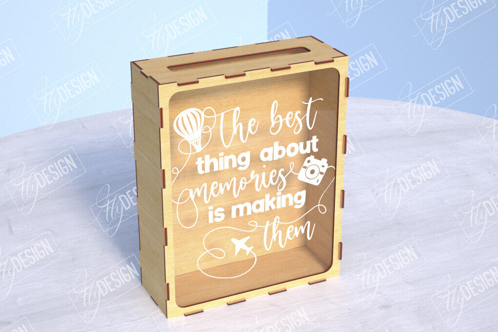 Σετ των 2 Intra απο ξύλο plywood 3mm-4mm πάχος – Ticket Stub Memory Box | Αγαπημένη στιγμή Δίασταση  20x20 cm INTRAFABR-104003749