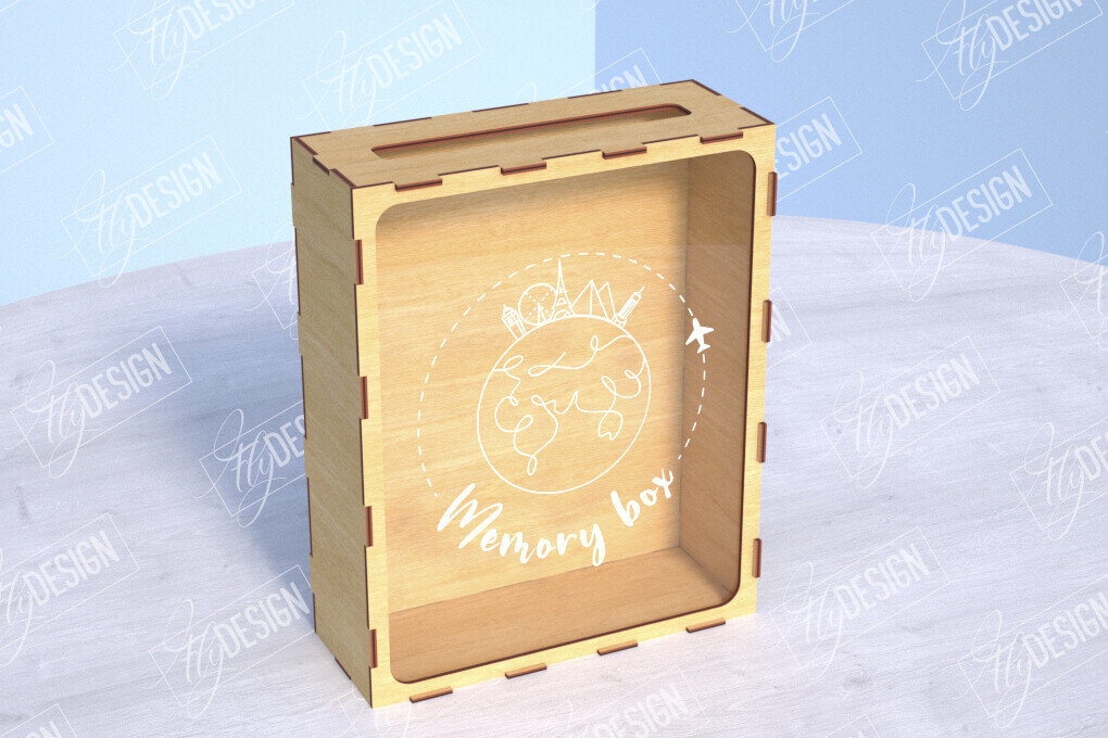 Σετ των 2 Intra απο ξύλο plywood 3mm-4mm πάχος – Ticket Stub Memory Box | Αγαπημένη στιγμή Δίασταση  20x20 cm INTRAFABR-104003987