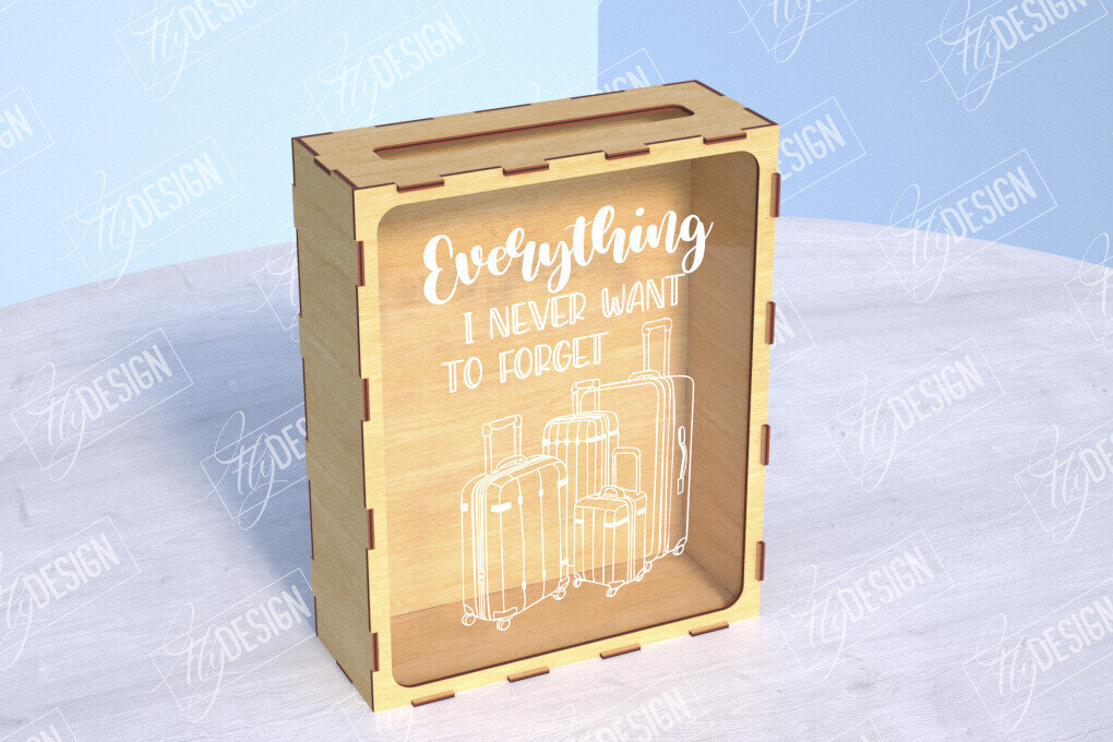 Σετ των 2 Intra απο ξύλο plywood 3mm-4mm πάχος – Ticket Stub Memory Box | Αγαπημένη στιγμή Δίασταση  20x20 cm INTRAFABR-104003990