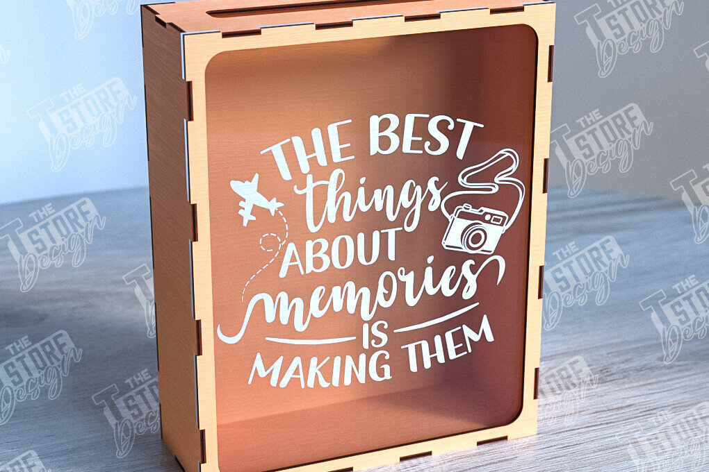 Σετ των 2 Intra απο ξύλο plywood 3mm-4mm πάχος – Ticket Stub Memory Box | Αγαπημένη στιγμή Δίασταση  20x20 cm INTRAFABR-102241972