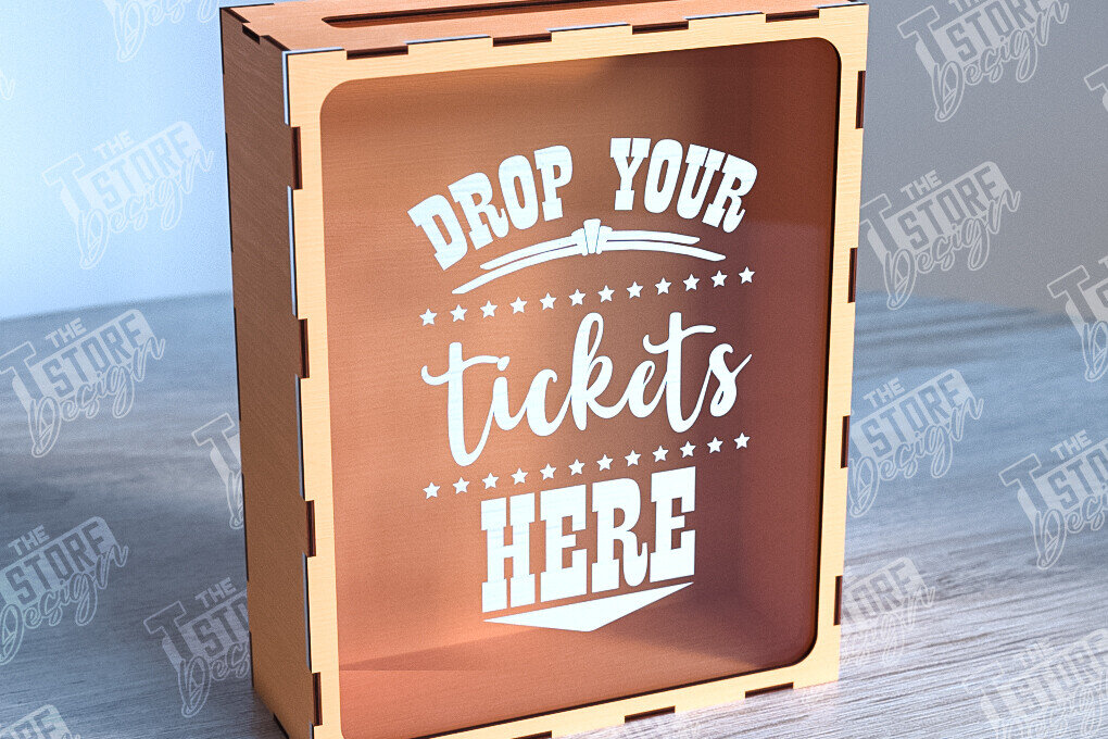 Σετ των 2 Intra απο ξύλο plywood 3mm-4mm πάχος – Ticket Stub Memory Box | Αγαπημένη στιγμή Δίασταση  20x20 cm INTRAFABR-102241982