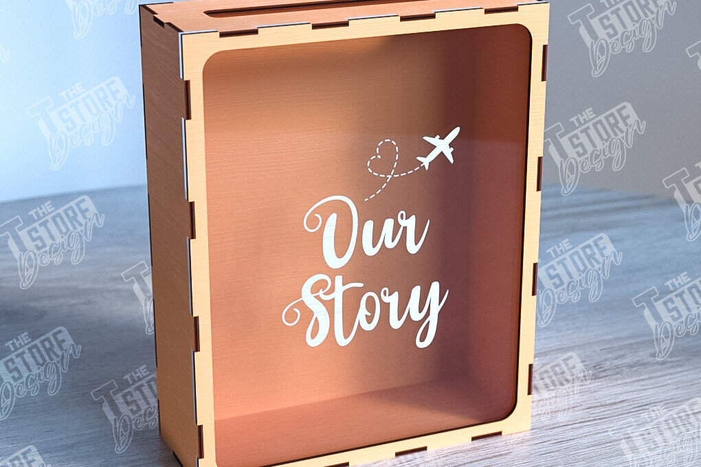 Σετ των 2 Intra απο ξύλο plywood 3mm-4mm πάχος – Ticket Stub Memory Box | Αγαπημένη στιγμή Δίασταση  20x20 cm INTRAFABR-102241986