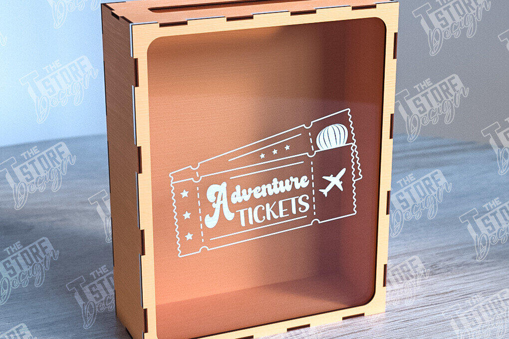 Σετ των 2 Intra απο ξύλο plywood 3mm-4mm πάχος – Ticket Stub Memory Box | Αγαπημένη στιγμή Δίασταση  20x20 cm INTRAFABR-102241955