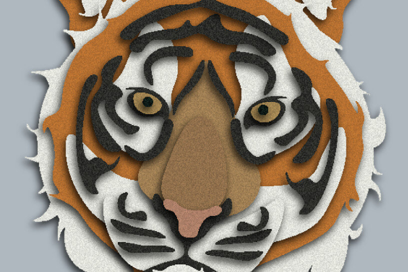 Σετ των 2 Intra απο ξύλο plywood 3mm-4mm πάχος – Τίγρη Δίασταση  20x20 cm INTRAFABR-16555896