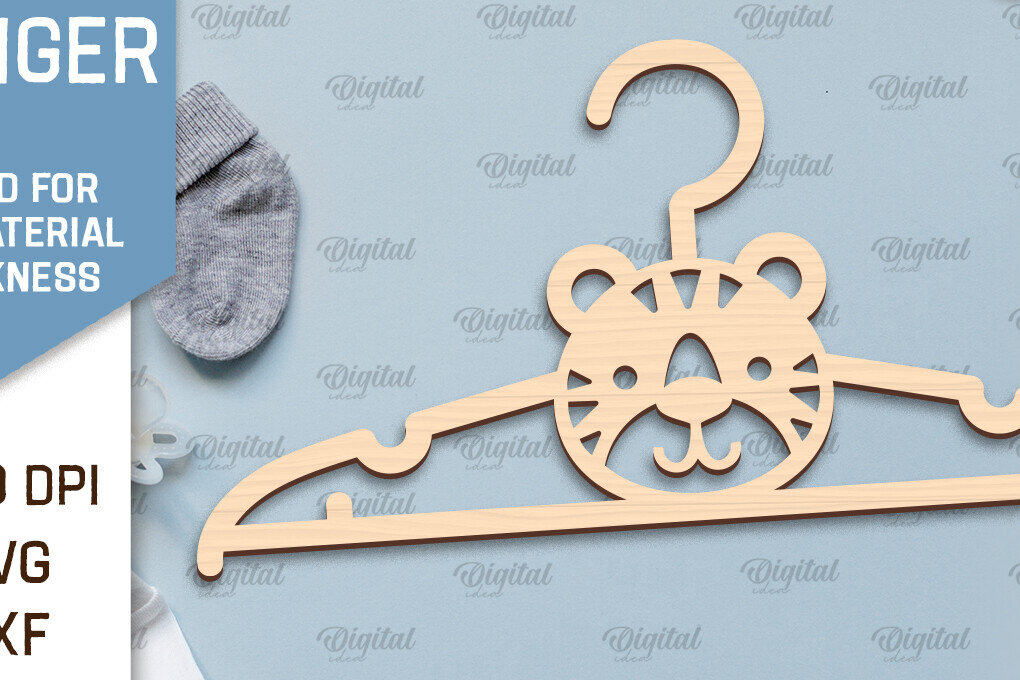Σετ των 2 Intra απο ξύλο plywood 3mm-4mm πάχος – Tiger Baby Hanger Κόψιμο με λέιζερ Δίασταση  20x20 cm INTRAFABR-99139330