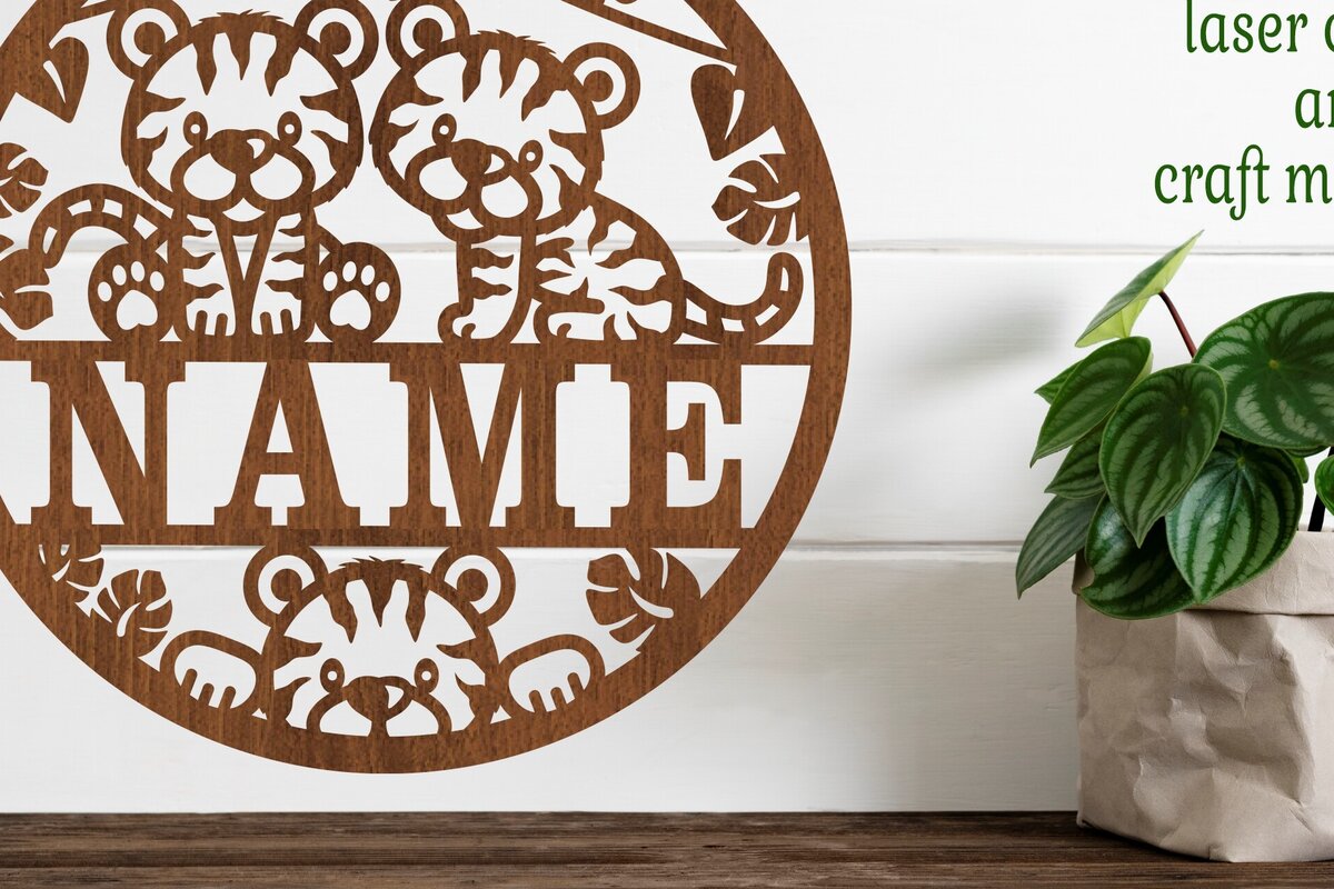 Intra απο ξύλο plywood 3mm-4mm πάχος – Tigers Name Sign Δίασταση  40x30 cm INTRAFABR-77507631