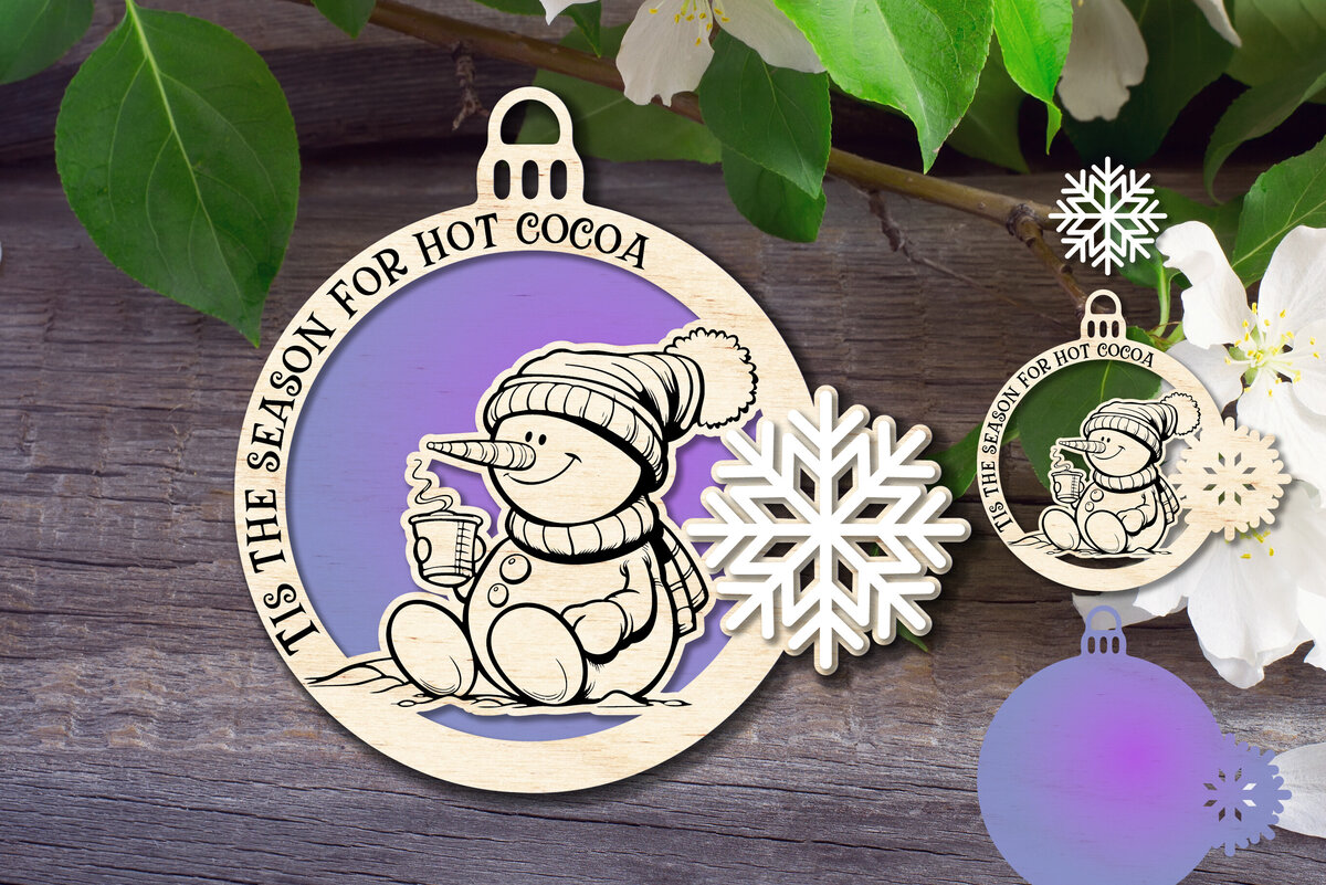 Σετ των 2 Intra απο ξύλο plywood 3mm-4mm πάχος – Αυτή είναι η εποχή για ζεστό στολίδι με κακάο Δίασταση  20x20 cm INTRAFABR-111090753