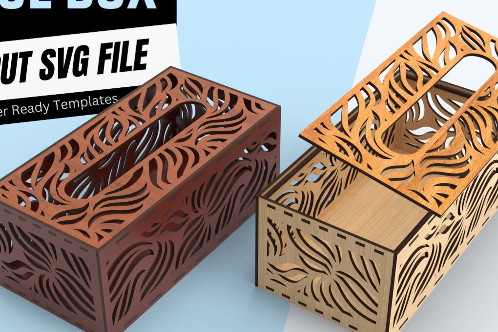 Σετ των 2 Intra απο ξύλο plywood 3mm-4mm πάχος – Αρχείο κοπής Laser Tissue Box, Αρχείο, Box Δίασταση  20x20 cm INTRAFABR-107244982