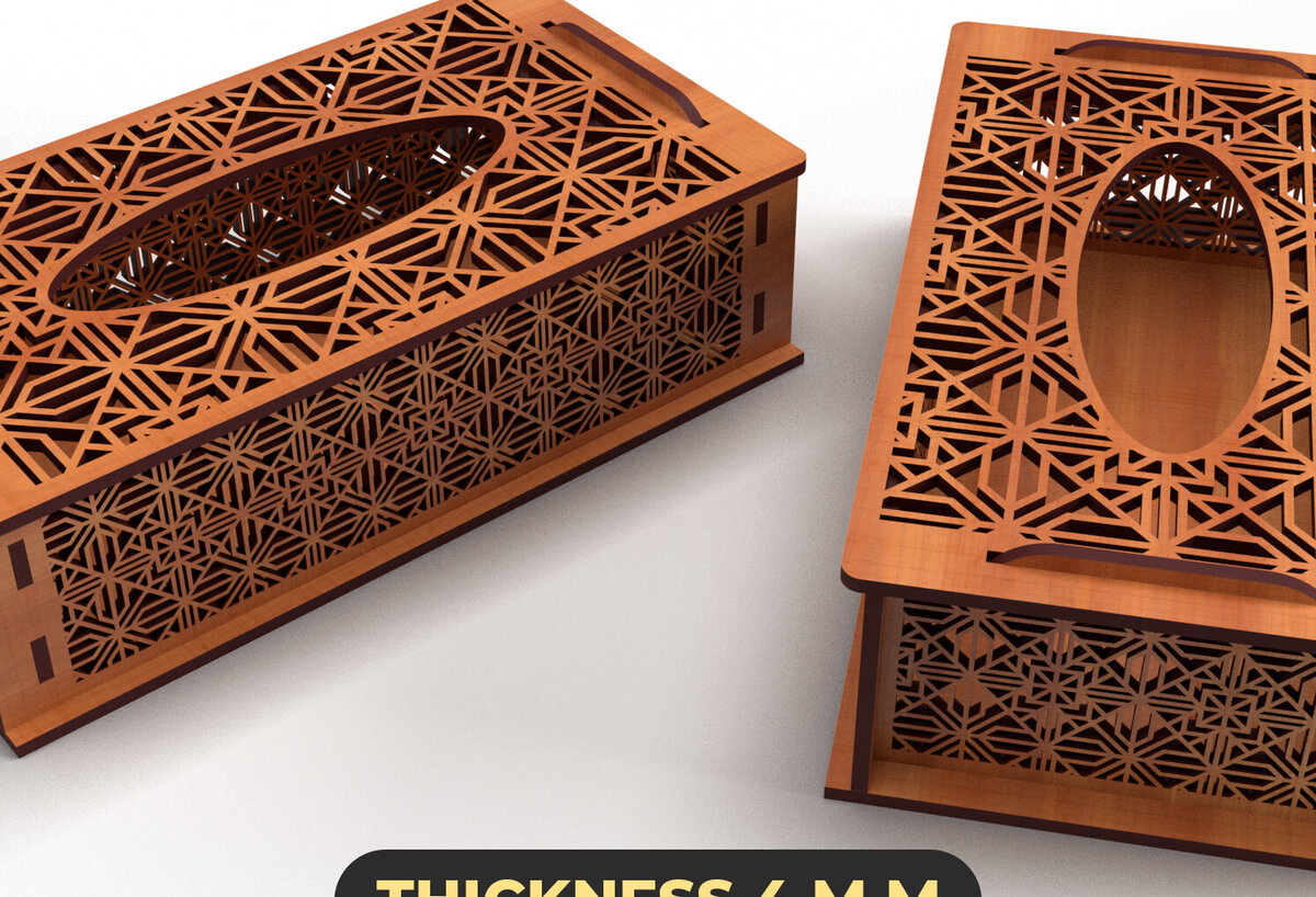 Σετ των 2 Intra απο ξύλο plywood 3mm-4mm πάχος – Tissue Box | Κουτί χαρτιού Δίασταση  20x20 cm INTRAFABR-88758889