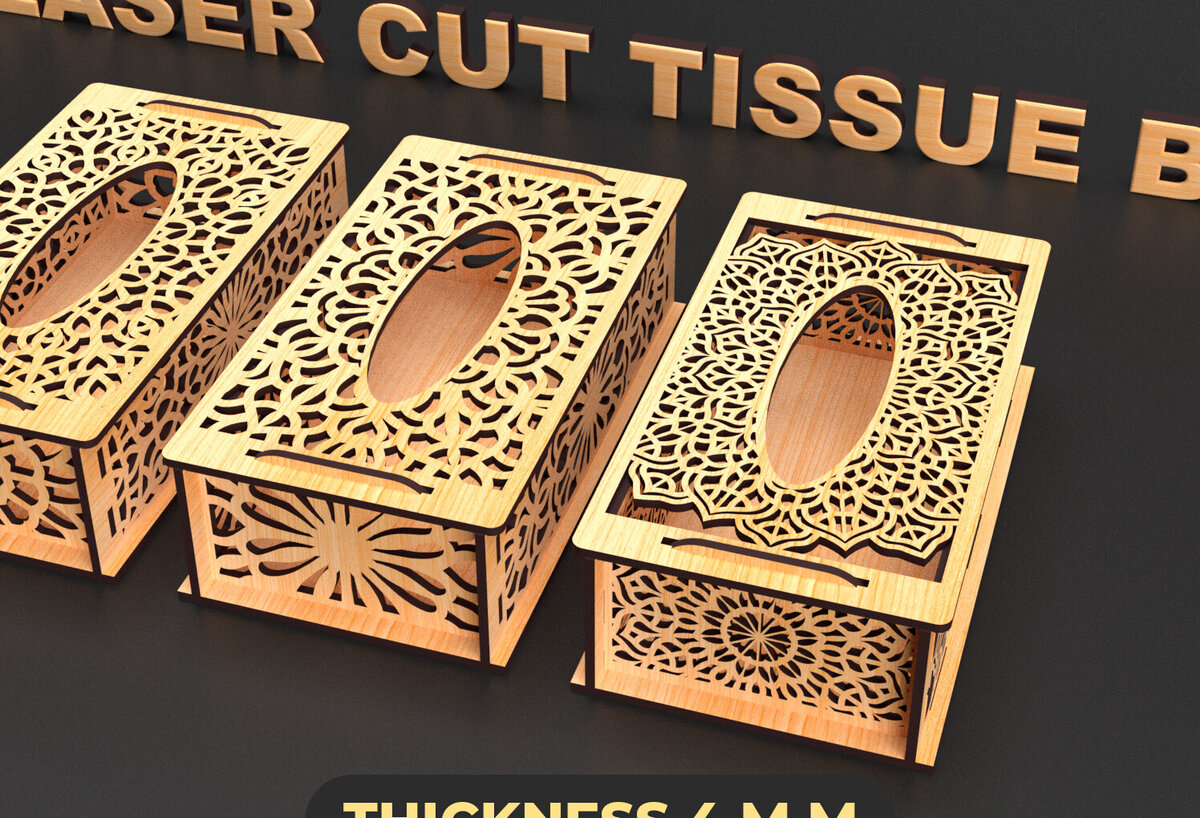 Σετ των 2 Intra απο ξύλο plywood 3mm-4mm πάχος – Tissue Box ,Tissue Box Set Δίασταση  20x20 cm INTRAFABR-88759355