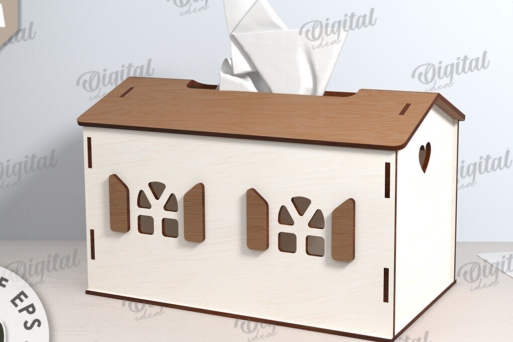 Σετ των 2 Intra απο ξύλο plywood 3mm-4mm πάχος – Tissue Box Κοπή Laser. Στήριγμα ιστού Δίασταση  20x20 cm INTRAFABR-116899627