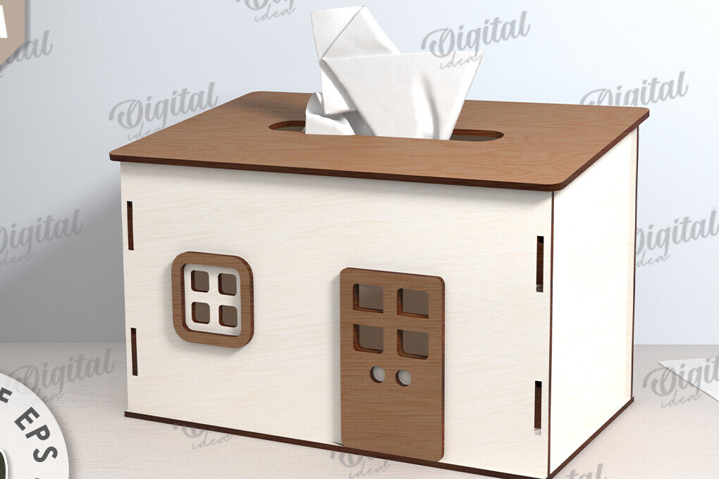 Σετ των 2 Intra απο ξύλο plywood 3mm-4mm πάχος – Tissue Box Κοπή Laser. Στήριγμα ιστού Δίασταση  20x20 cm INTRAFABR-116899736